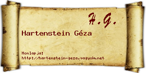 Hartenstein Géza névjegykártya